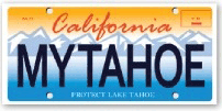 Order a CA Tahoe License Plate image